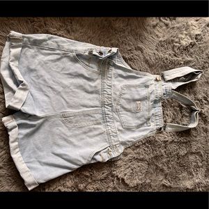 Denim shorts overalls